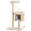 PawHut 3-Level Cat Tree with Sisal Scratching Posts, Fun Cat Badminton Toy for Playing, Soft Cushions, & Play Areas - 4 of 4
