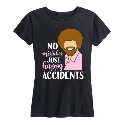 Women's - Instant Message - No Mistakes Just Happy Accidents- Women's Short Sleeve Graphic T-shirt Short Sleeve Graphic T-Shirt