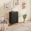 Fluted Dresser for Bedroom with 5 Drawers,Wooden Chest of Drawers with Metal Handle & Feet - 2 of 4