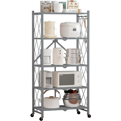 SKONYON Storage Shelves Foldable metal shelves Garage Shelving Units 4-Tier and 5-Tier
