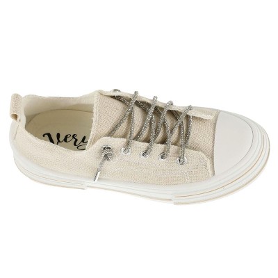 Женские кроссовки Very G Womens Aman Sparkle Lace Up Canvas Sneaker, Natural (6.5) — фото 5