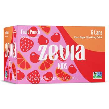 Zevia Kidz Fruit Punch Zero Calorie Soda - 6pk/7.5 fl oz Cans