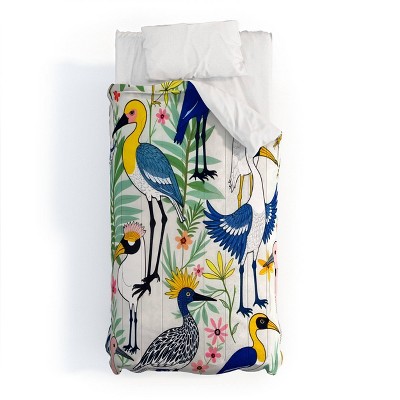 Deny Designs 2pc Twin/Twin XL 83 Oranges The Aviary Almanac Comforter and Sham Set