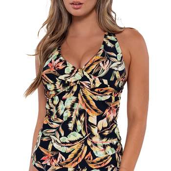 Sunsets Women's Printed Forever Underwire Tankini Top - 77p 40e/38f/36g  Seaside Vista : Target