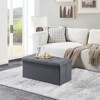 FONTOI Foldable Storage Ottomans, Ottoman Foot Rest, Storage Chest for Living Room Bedroom Entryway, Gray, 15"*15"*30.3" - 2 of 4