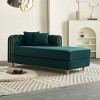 67" Comfy Chaise Lounge Chair,Velvet Chaise Sofa Tufted Back With 2Pcs Toss Pillows For Living Room,Bedroom,Apartment-Cuddlewood - 2 of 4