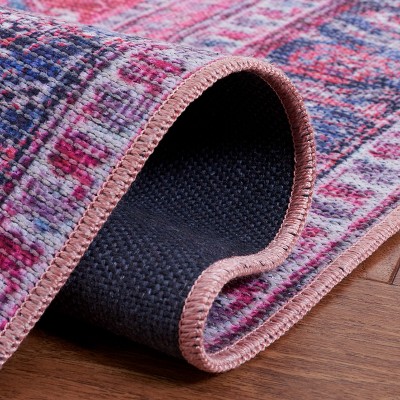 Serapi Navy and Red Hand-Knotted Wool Area Rug - 6'7" x 9'