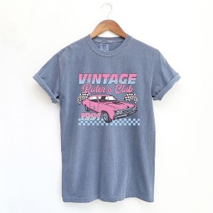 Simply Sage Market Women's Vintage Rider's Club Short Sleeve Garment Dyed Tee - 1 of 2