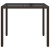 Garden Dining Table Brown 35.4" x 35.4" x 29.5" Poly rattan - 4 of 4