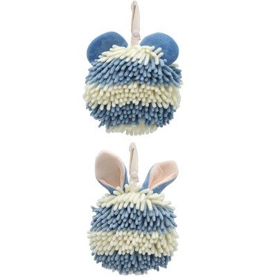 REGALWOVEN Cute Cartoon Soft Absorbent Fluffy Chenille Ball Hand Towels 2 Pcs