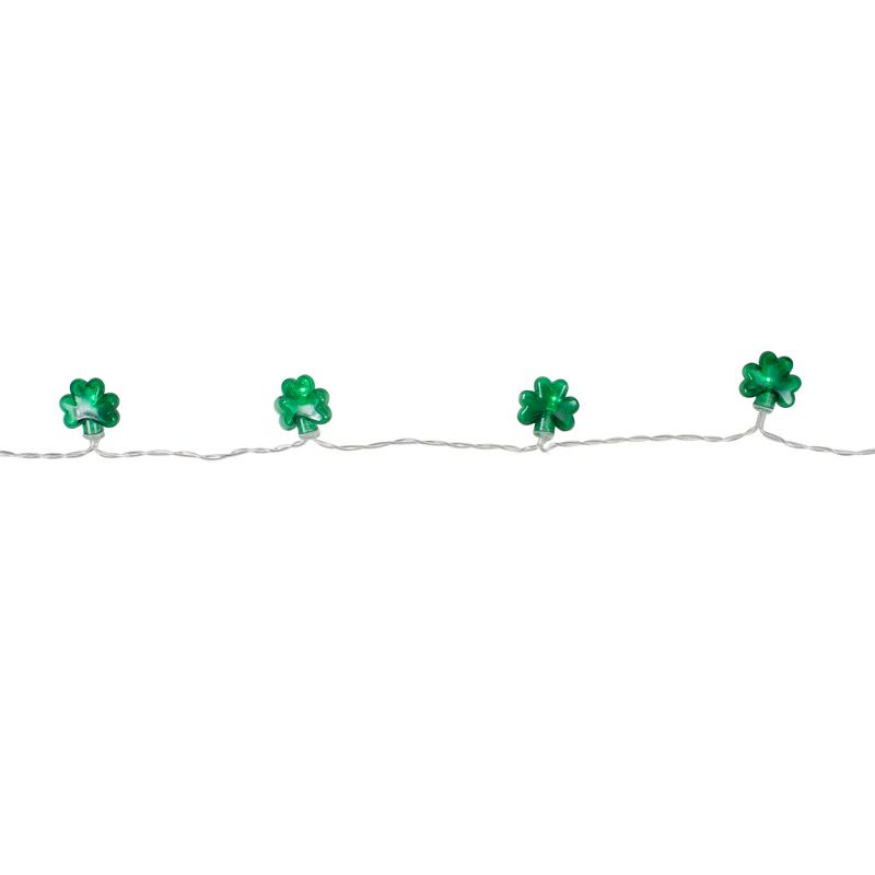 Northlight 20-Count Green LED Mini St Patrick's Day Shamrock Lights - 7ft Clear Wire, 4 of 6