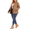 Agnes Orinda Women's Plus Size Faux Suede Long Sleeve Lapel Work Office Blazer - 2 of 4