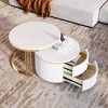 Modern 2 Pieces White Round Nesting Coffee Table with Drawers in 27.6'' - 3 of 4