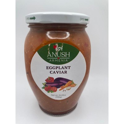 Anush Eggplant Caviar 700g - Delicious Mediterranean Dip With Roasted Eggplants, Tomatoes, And Spices For Spreading Or Dippin