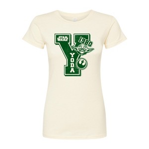Women's - Star Wars - Yoda Letterman Fitted Graphic T-Shirt - 1 of 3