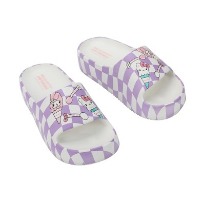 Hello Kitty & Friends Hello Kitty & My Melody Ice Cream Cones Women's Single Molded Platform Slide Sandals