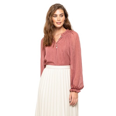 August Sky Women's Multi Color Lurex Woven Top