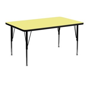 Emma and Oliver 30x48 Rectangle Laminate Adjustable Preschool Activity Table - 1 of 2