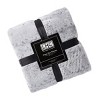 Hastings Home Faux Rabbit Fur Hypoallergenic Throw With Faux Mink Back - Cloud Gray - 2 of 4