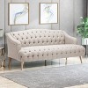 Okak Comfy Velvet Sofa 1pc with Tufted Backrest, Iron Legs Modern Loveseat Couch 3-seat for Apartments, living Room, Study - 2 of 4