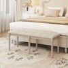 Tangkula 1/2 PCS 47.5" End of Bed Bench w/ Tufted Decoration & Antiqued Legs for Living Room - 2 of 4