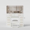 Akoasm 56.1 in. H Glass Top Dressing Table with 10 Drawers and Stool for Bedroom-White - 3 of 4