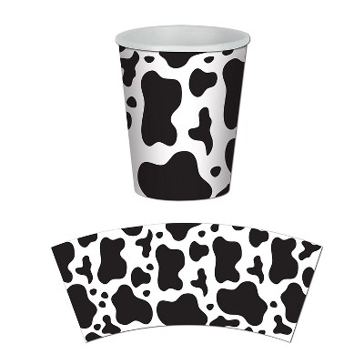 Beistle 9 Oz. Cow Print Beverage Cups Black/White 24/Pack 58230