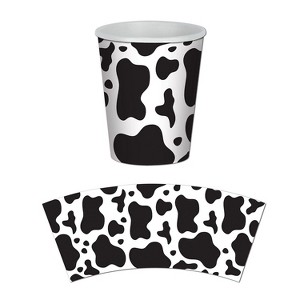 Beistle 9 Oz. Cow Print Beverage Cups Black/White 24/Pack 58230 - 1 of 1