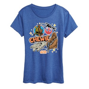 Women's - Star Wars - Chewie Stickers Short Sleeve Graphic T-Shirt - 1 of 4