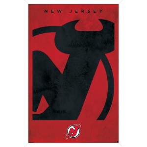 Trends International NHL New Jersey Devils - Logo 25 Framed Wall Poster Prints - 1 of 4