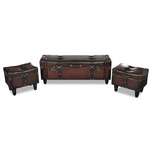 vidaXL Storage Bench Dark Brown - 1 of 2