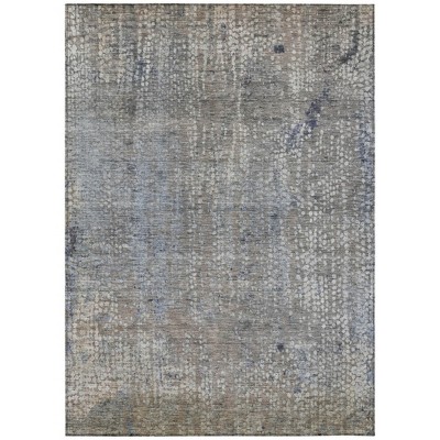 Taupe And Ivory Abstract Washable Indoor Outdoor Area Rug