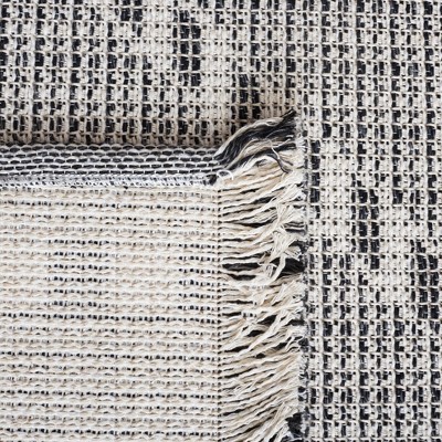 Augustine Black Synthetic Flat Woven 4' x 6' Area Rug