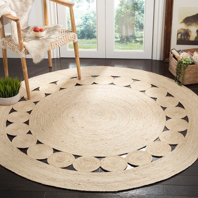 Soft Sisal & Jute Hand-Woven Ivory Round Rug, 3' Diameter