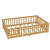 Ridstar 77.5  in. W Children's Full Size Bed with Safety Rails and Door-Natural - 3 of 4