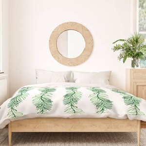 King Gabriela Fuente Natumas Polyester Duvet Cover + Pillow Shams Green - Deny Designs: 300 Thread Count, Abstract Pattern, Zip Closure - 1 of 4