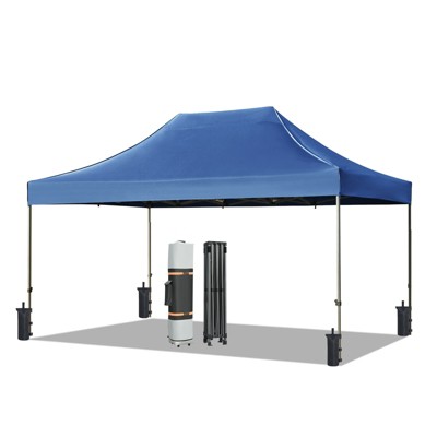VisioGear 10'*15' Canopy Tent, Party Tent with 4 Sidewalls, 3 Height Adjustable, Outdoor Canopy Tent for Weddings, Blue, 180"*120"*132"