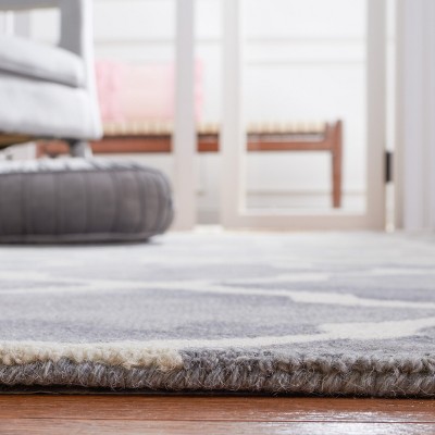 Grey and Ivory Hand-Tufted Wool 4' x 6' Area Rug