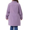 Agnes Orinda Women's Plus Size Stand Collar Buttons Long Sleeve Raw Hem Long Denim Jackets - 4 of 4