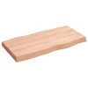 vidaXL Table Top Light Brown 31.5"x15.7"x(0.8"-2.4") Treated Solid Wood Live Edge - 4 of 4