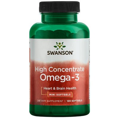 Swanson Omegas and Fish Oil High Concentrate Omega-3 - Mini Softgels 570 mg 120 Sgels.