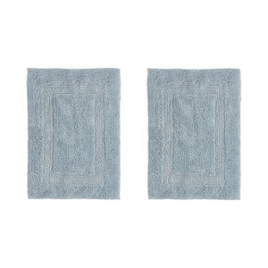 Lux Premium 100% Cotton Tufted Solid Reversible 2 PC Bath Rug Set – Ultra-Soft, Water-Absorbent, Durable, Machine Washable Bathroom Rug - 1 of 4