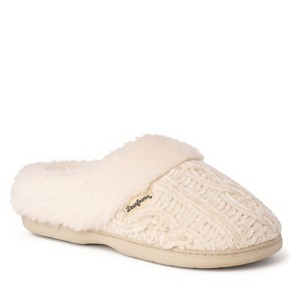 Dearfoams Womens Claire Cable Knit Chenille Clog House Shoe Slipper - 1 of 4