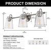 DORESshop 24 in. 3-Light Nickel Modern Bell Vanity Light for Bathroom Mirror with Clear Glass Shades - 4 of 4
