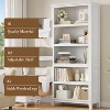 71" Tall Bookshelf, 5-Tier Wooden Bookcase with 3 Adjustable Shelves, Floor Standing Display Storage Shelves for Home Office, Living Room, Bedroom - 3 of 4