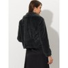 INSPIRE CHIC Women's Cropped Lapel Long Sleeve Fluffy Faux Fur Jackets - 4 of 4