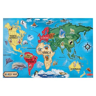 Melissa And Doug World Map Jumbo Floor Puzzle 33pc