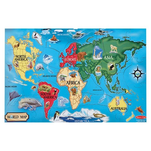 Melissa And Doug World Map Jumbo Floor Puzzle 33pc Target