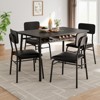 5-Piece Dining Table Set for 4 with Storage Shelf, Space-Saving Kitchen Table and 4 Upholstered Chairs, Wood-Look Tabletop & Sturdy Metal Frame - 3 of 4