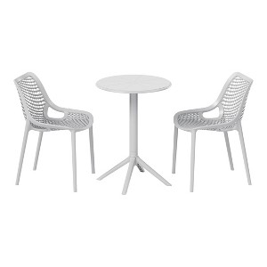 WestinTrends Playa 3-Piece Outdoor Resin Patio Bistro Set with Stackable Patio Dining Side Chairs - 1 of 4